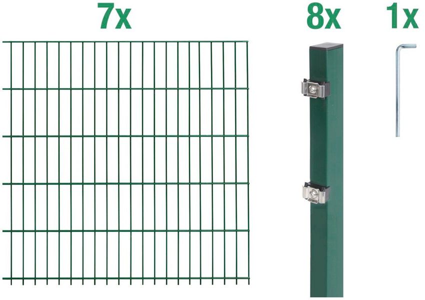 Alberts Doppelstabmattenzaun Grundset, (Set), Höhe: 80-160 günstig online kaufen