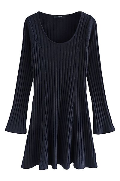 Next Minikleid Langärmeliges, geripptes Minikleid, U-Ausschnitt (1-tlg) günstig online kaufen