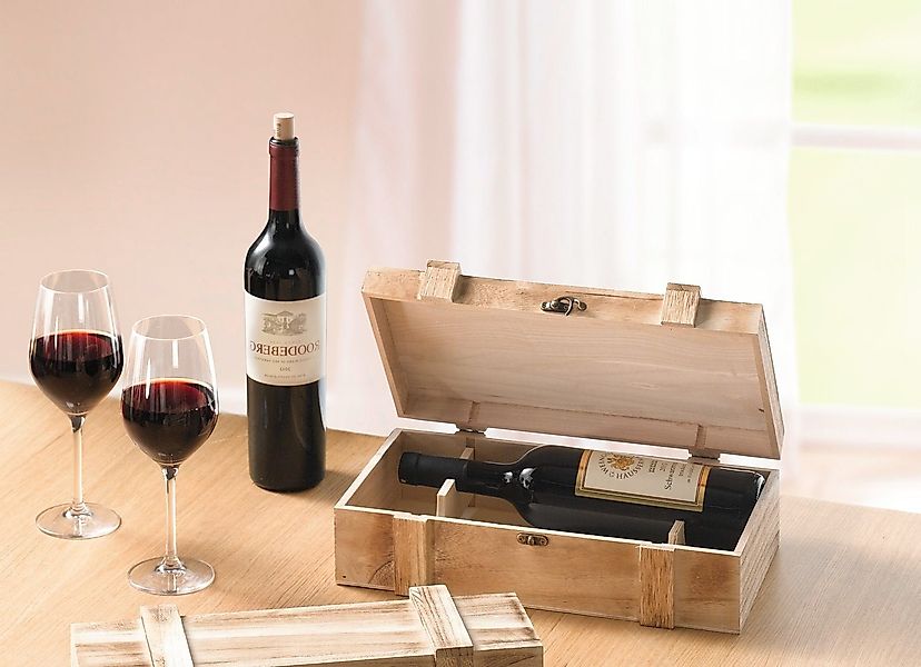 Frank Flechtwaren Truhe, Holz Wein Geschenkbox günstig online kaufen