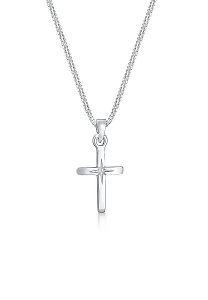 Elli Kette mit Anhänger Kreuz Anhänger Klassik Kommunion 925 Silber, Kreuz günstig online kaufen