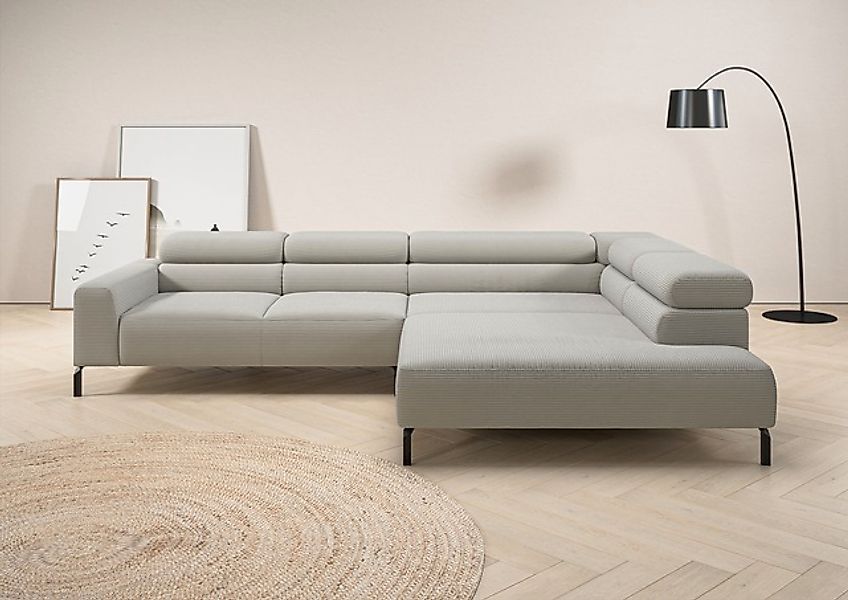 Places of Style Ecksofa »Antonelli, L-Form, inkl. Kopfteilverstellung, Brei günstig online kaufen