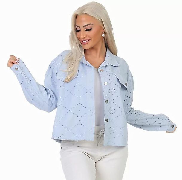 Aurela Damenmode Jeansjacke Damen Sommerjacke Jeanslook leichte Kurzjacke D günstig online kaufen