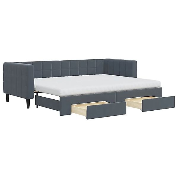 vidaXL Tagesbett Ausziehbar mit Schubladen Dunkelgrau 80x200 cm Samt 319675 günstig online kaufen