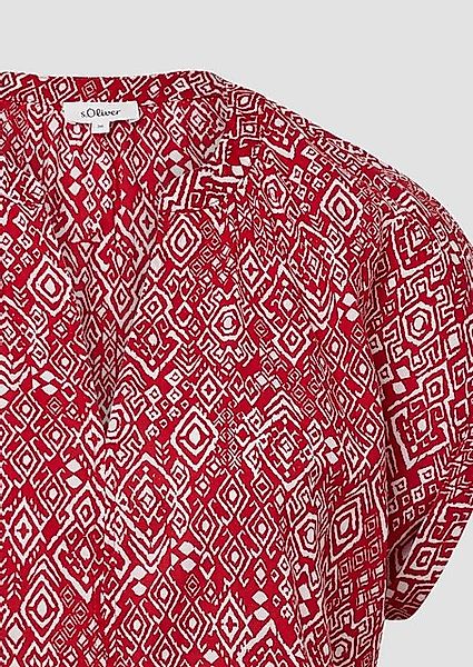 s.Oliver Blusentop Leichte Baumwoll-Bluse mit All-over-Print günstig online kaufen
