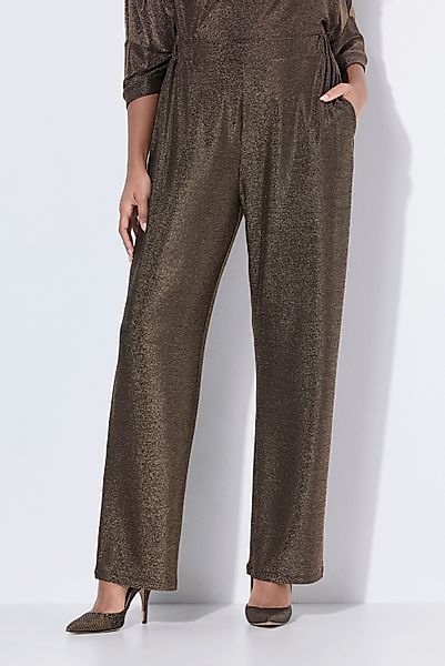 Ulla Popken Schlupfhose Glitzerhose Rose weites günstig online kaufen