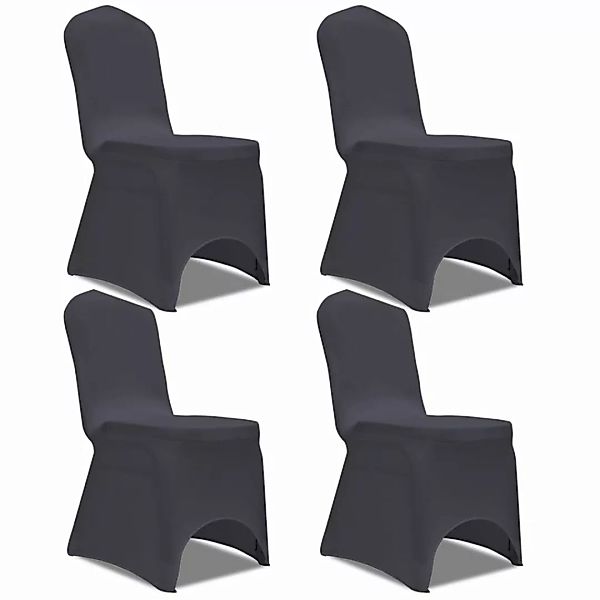 Stretch Stuhlbezug 4 Stück Anthrazit günstig online kaufen