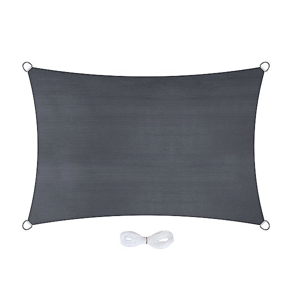 Jardinion Sonnensegel Rechteck 2 x 3m Grau für Garten/Balkon/Terasse günstig online kaufen