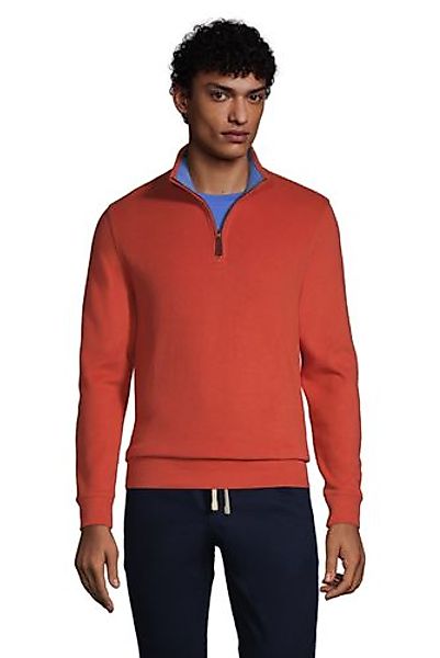 Zipper-Pullover aus Bedford-Ripp, Herren, Größe: M Normal, Orange, Baumwoll günstig online kaufen