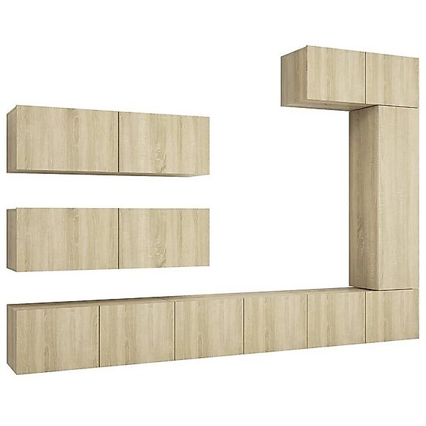 vidaXL TV-Schrank 7-tlg TV-Schrank-Set Sonoma Eiche Spanplatte günstig online kaufen