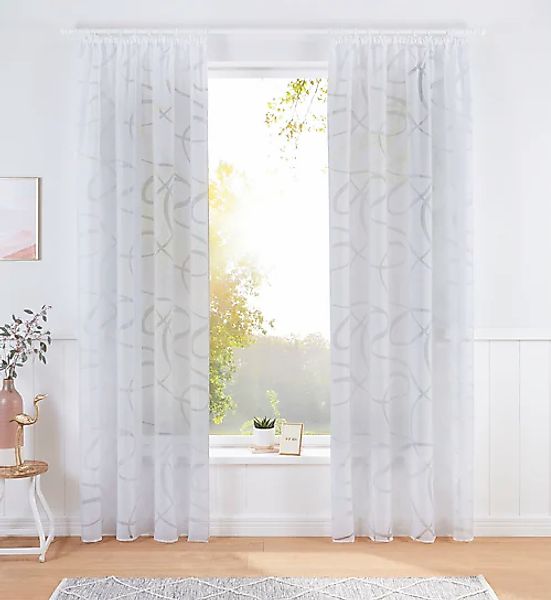 Bruno Banani Gardine »Tilo« Kräuselband 1 Stk. tlg. transparent, Ausbrenner günstig online kaufen