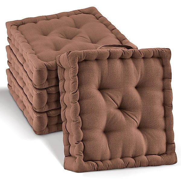 Beautissu Mila Stuhlkissen 40x40x8cm Braun 4tlg günstig online kaufen