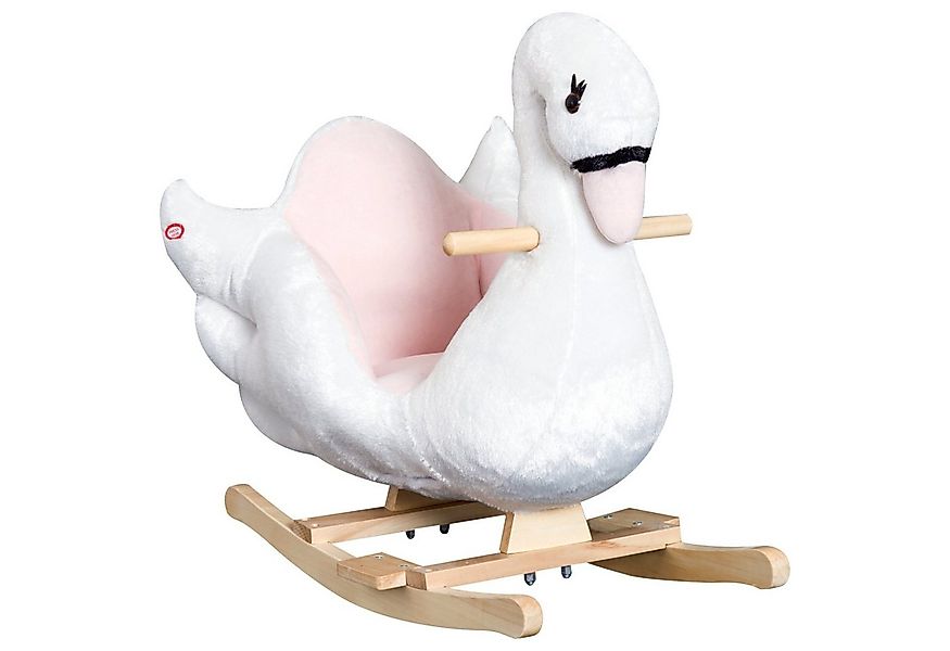 HOMCOM Schaukeltier Schaukelpferd Kinder Schaukel Rosa+Weiß, (1 tlg), 60L x günstig online kaufen