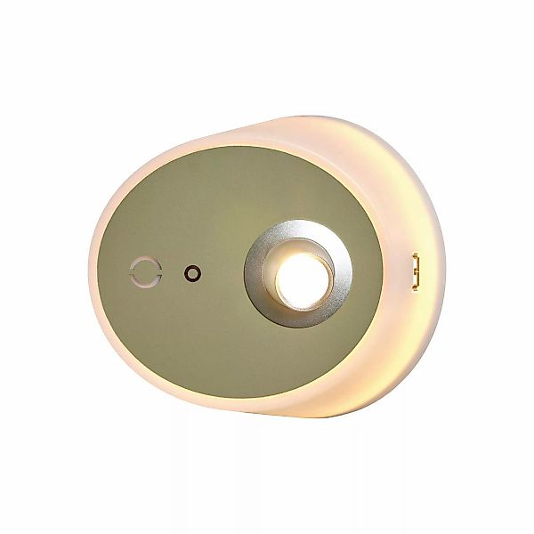 LED-Wandleuchte Zoom, Spot, USB-Ausgang, khaki günstig online kaufen