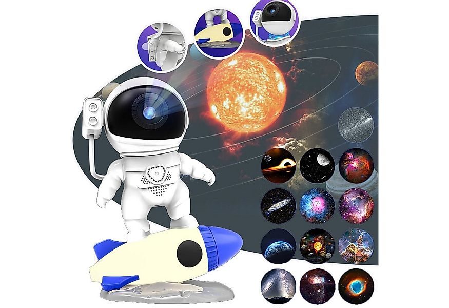 MUPOO Nachtlicht 13-in-1-Astronauten Sternenprojektor, 360° Drehbare Galaxi günstig online kaufen