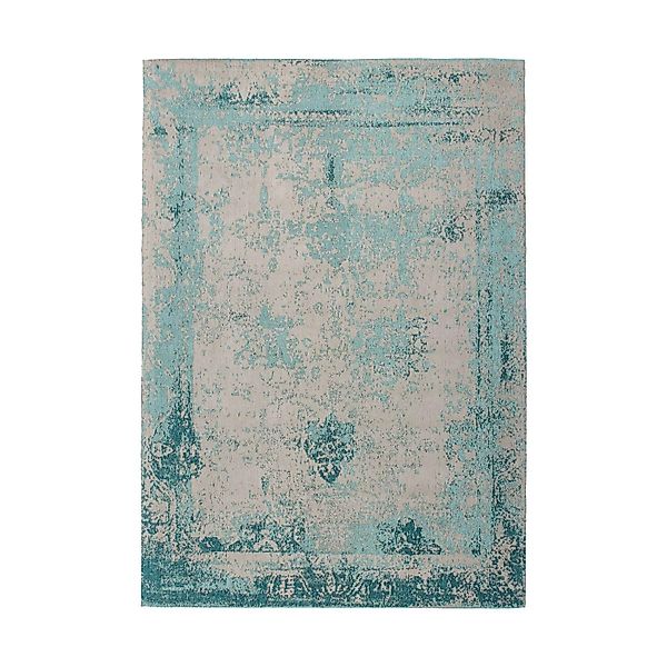 MeGusta Flachflor Teppich VintageDesign UsedLook PatchworkDesign Türkis Bau günstig online kaufen