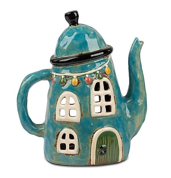 formano Teelichthalter mit Tablett Windlicht Kanne 18x20 cm Steinzeug Handb günstig online kaufen