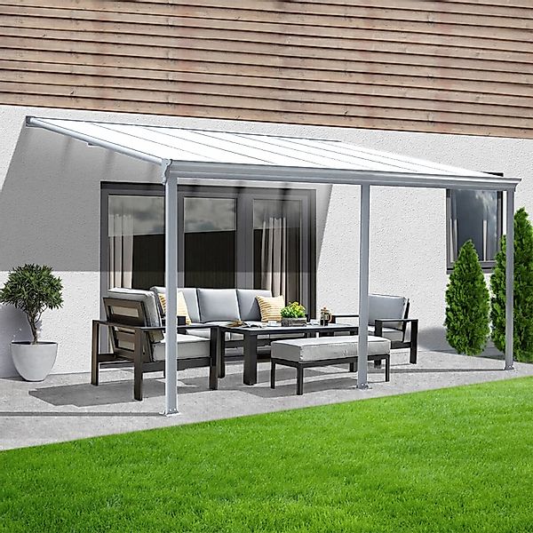 HOME DELUXE Terrassendach Terrassenüberdachung SOLIS Weiß, günstig online kaufen