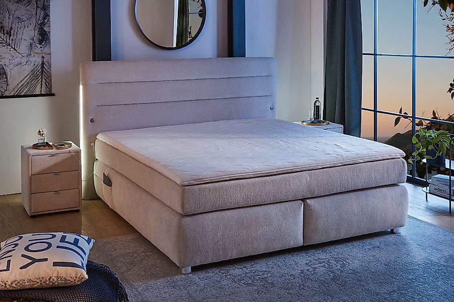 Jockenhöfer Gruppe Boxspringbett "Livia", inklusive LED-Beleuchtung, 4x USB günstig online kaufen