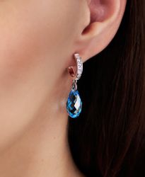 Schöner-SD Paar Ohrhänger Creolen Tropfen-Kristall 17mm günstig online kaufen