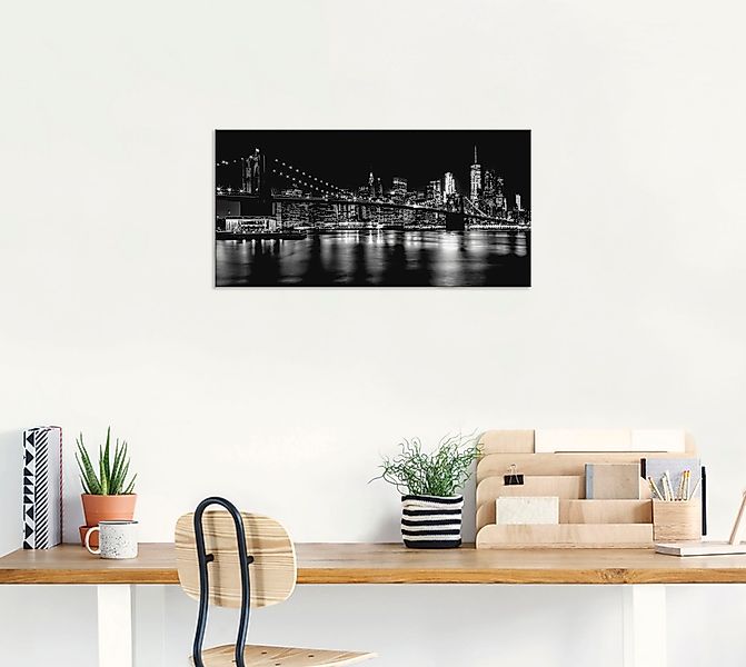 Artland Wandbild »Manhattan Skyline & Brroklyn Bridge«, Amerika, (1 St.), a günstig online kaufen
