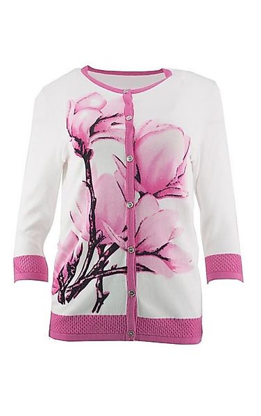 Passioni Cardigan Twinset mit Magnolien-Print günstig online kaufen