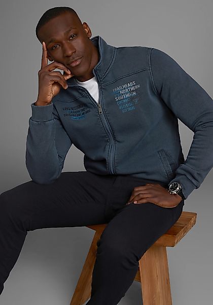 Mans World Sweatjacke, mit Print und Stickerei günstig online kaufen