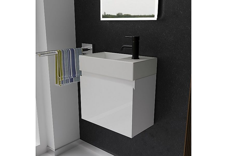 Alpenberger Badmöbel-Set - Waschbecken mit Unterschrank - Badschrank Komple günstig online kaufen