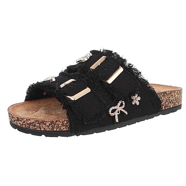 Ital-Design Stylische Pantolette mit Korksohle und günstig online kaufen