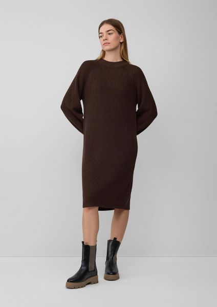 s.Oliver Midikleid Kleid Midi-Strickkleid mit Rippbündchen günstig online kaufen