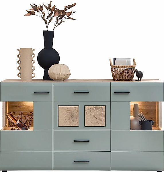 Innostyle Sideboard "FUN PLUS II", 2 Holztüren, 3 Schubläden, 7 Fächer, Sof günstig online kaufen