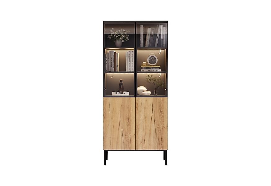 OKWISH Vitrine mit Glastüren (Hochschrank, Standvitrine, Highboard, 1-St., günstig online kaufen