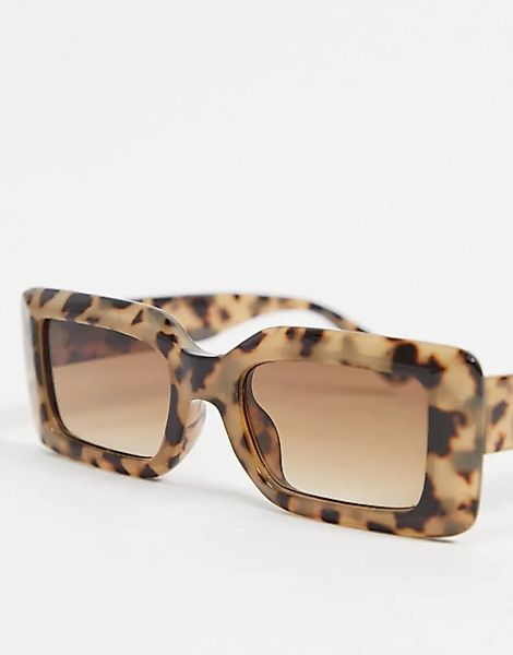 ASOS DESIGN – Eckige, mittelgroße Sonnenbrille mit recyceltem, abgeschrägte günstig online kaufen
