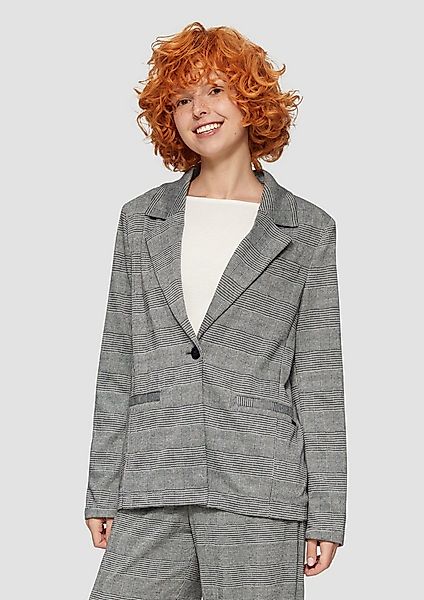 QS Jackenblazer Indoor-Blazer Karierter Blazer aus Viskosemix günstig online kaufen