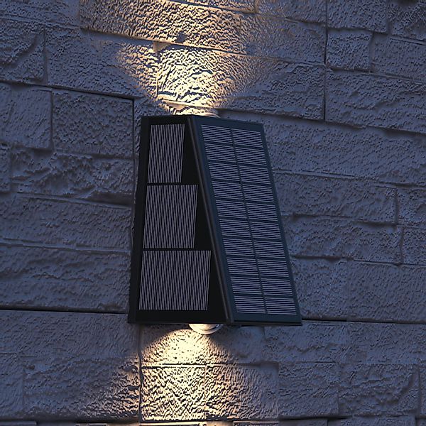 Calex Solar-LED-Außenwandleuchte Matera, up/down, schwarz günstig online kaufen