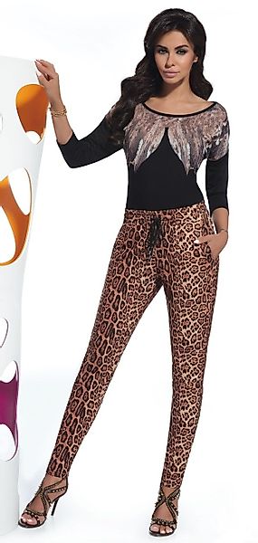 Bas Bleu Schlupfhose im Leoparden-Look, Hose günstig online kaufen