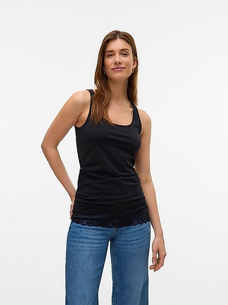 Vero Moda Shirttop Ärmelloses mit Spitzenabschluss am Saum (1-tlg) VMMAXI M günstig online kaufen