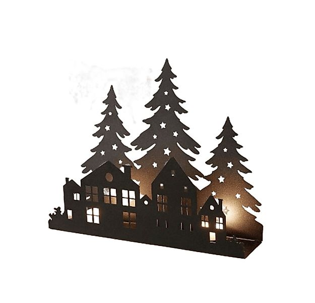 Home-trends24.de Teelichthalter Häuser Bäume Winter Weihnachten Beleuchtung günstig online kaufen