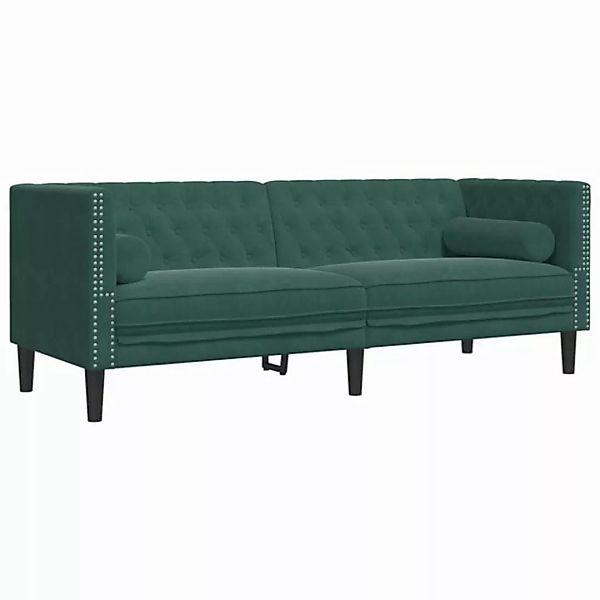 vidaXL Chesterfield-Sofa, Chesterfield-Sofa mit Nackenrollen 3-Sitzer Dunke günstig online kaufen