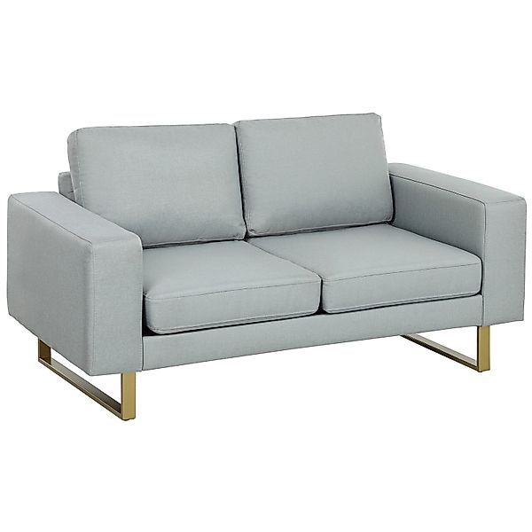 HOMCOM 2 Sitzer Sofa für Schlafzimmer 145 x 82 x 78 cm Hellgrau günstig online kaufen