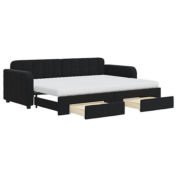 vidaXL Ausziehbett, Tagesbett Ausziehbar mit Schubladen Schwarz 80x200 cm S günstig online kaufen