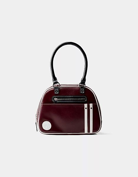 Bershka Sportliche Retro-Bowlingtasche Damen Bordeaux günstig online kaufen