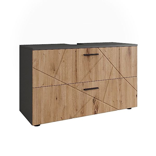 Vicco Waschbeckenunterschrank Irma, Anthrazit/Goldkraft Eiche, 100.1 günstig online kaufen