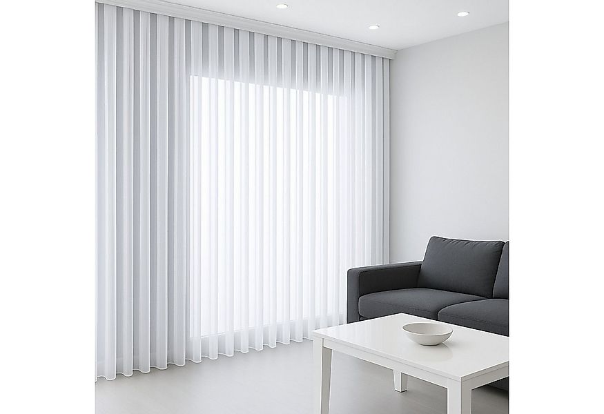 Gardinen by Justyna Gardine Falten Tül Schlicht Gardine, Kräuselband, trans günstig online kaufen