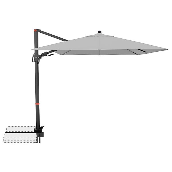 Doppler Ampelschirm MyZone 210 cmx 210 cm Hellgrau mit Dreh- & Neigungsfunk günstig online kaufen