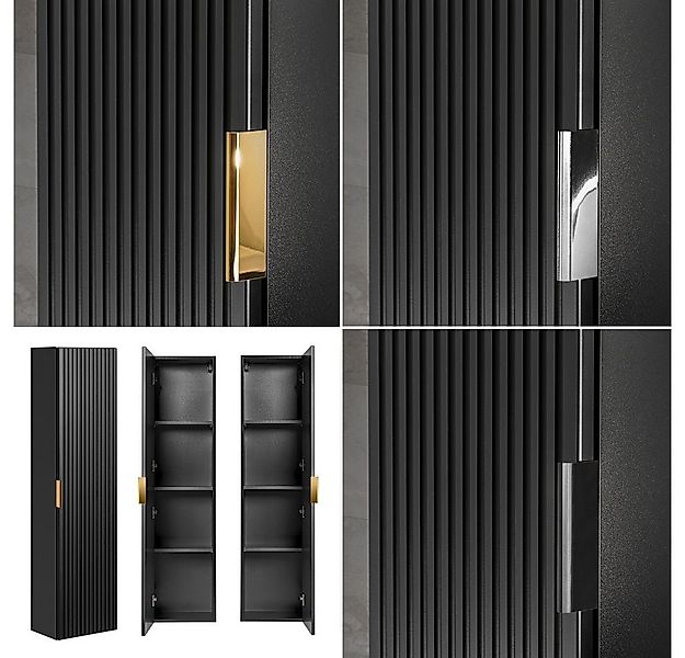 Lomadox Badmöbel-Set ADELAIDE-56-BLACK, (Spar-Set, 3-St), schwarz mit geril günstig online kaufen