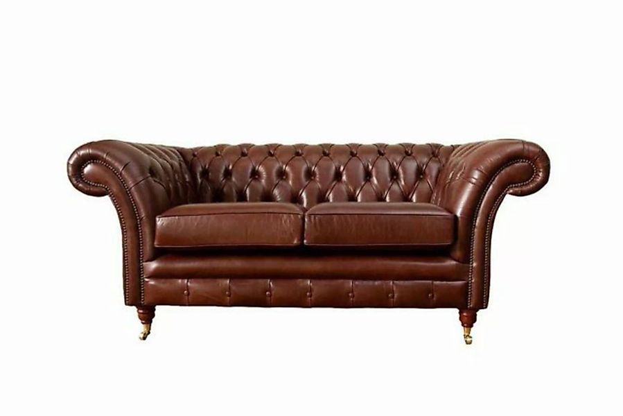 JVmoebel Sofa Chesterfield Couch Polster Leder Sofas Couchen Braune Zweisit günstig online kaufen