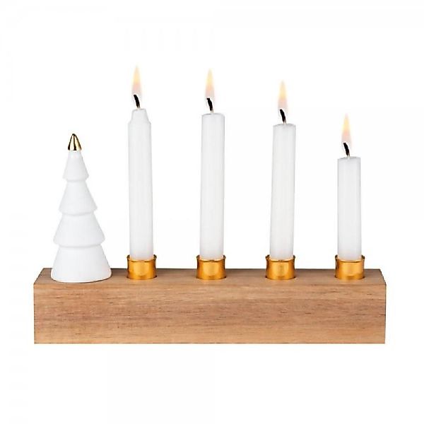 Räder Windlicht Design Kerzenhalter Adventstannen Weiß-Gold günstig online kaufen