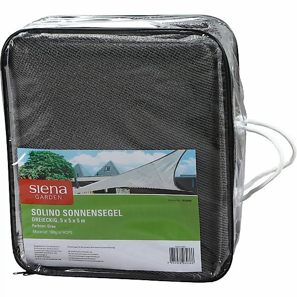 Siena Garden Sonnensegel Solino Grau 500 cm x 500 cm x 500 cm günstig online kaufen