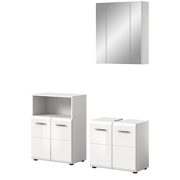 Inn.Furn Badmöbel Set in Weiß Hochglanz 3-teilig Cover günstig online kaufen