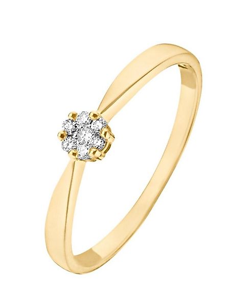 CHRIST Diamantring CHRIST Damen-Damenring 375er Gelbgold 7 Diamant, mit Dia günstig online kaufen
